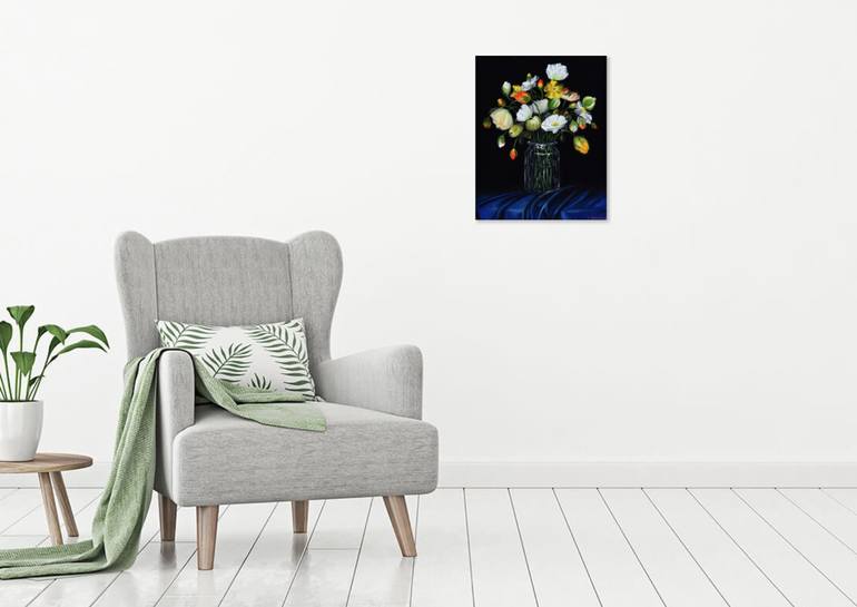 Original Realism Floral Painting by Natasha Junmanee