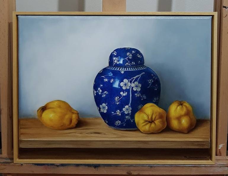 Original Realism Still Life Painting by Natasha Junmanee