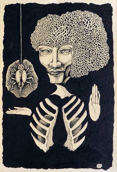 Original Surrealism Portrait Drawings by Katarzyna Sliwa