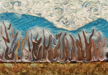 WOODS abstract painting Van Gogh style digital art thumb