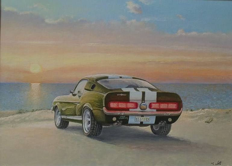 Original Illustration Car Painting by mark sutton