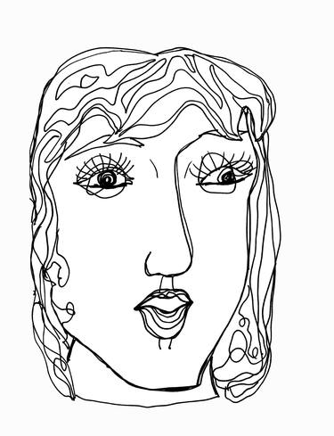 Cartoon Face Figurative from Coloring Book thumb