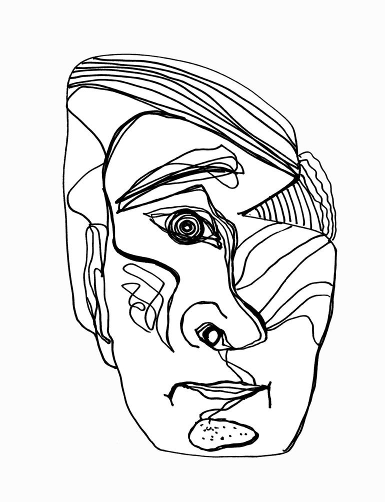 Cartoon Face Figurative From Coloring Book man woman person individual eyes  nose ears bacon inspired Drawing by Grace Divine | Saatchi Art
