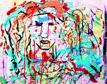 Figurative Portrait Prayers for humanity Grotesque Art Red Blue Green White Black Portrait thumb
