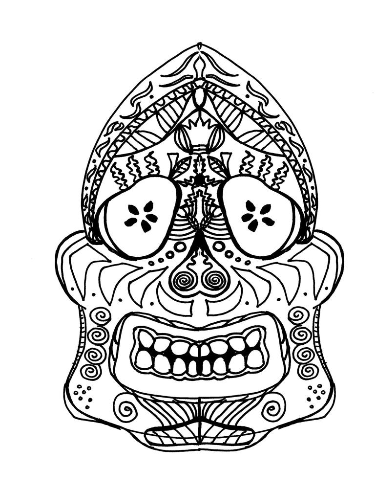 Calavera Skull Imagery Magical Ancient Ritual Speaking Skulls Drawing ...