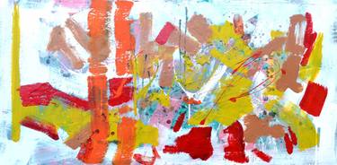 Figurative Abstract Mustard Yellow Wine Red Sage Green Tangerine Orange FUN WILD CRAZY thumb