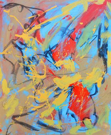 Figurative Abstact Art Expression Expressive Communication Yellow gold blue thumb