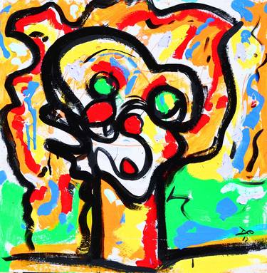 V Bae On Fleek Clap Back Figurative Figural Portrait Painting Red Green Yellow ARt thumb