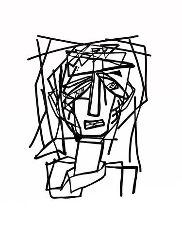 Analytical Cubism Face Woman Inspired Psychic Channeled Art thumb