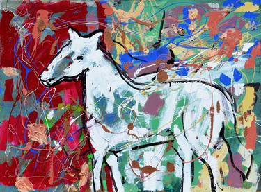 TITLE: A:"Horses have the intelligence of a 4 year old." B: "Human?" A:"What else?" (white red blue green wild) thumb