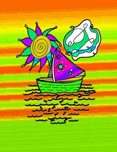 Whimsy at Sea Daydream Rainbow Multicolor Fantash Seascape - Limited Edition of 20 thumb