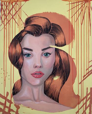 Original Art Deco People Paintings by Tuncer Oguz