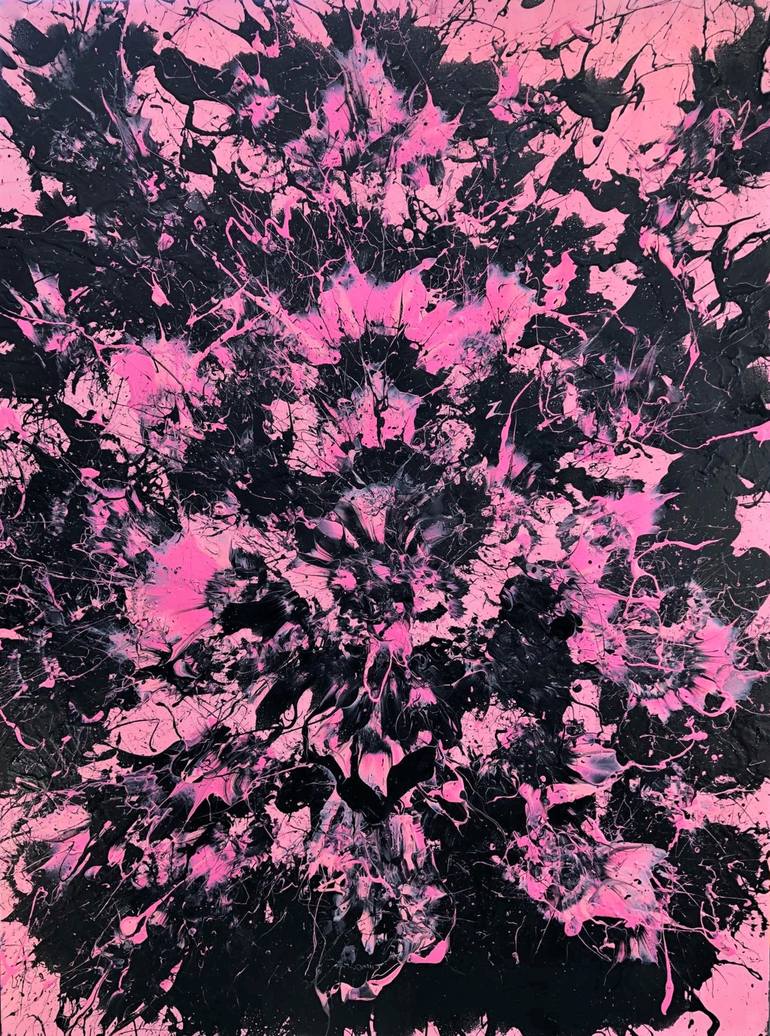 Strawberry Study (2018) by Adam Zafrian, Pink and Black Abstract on 30 ...