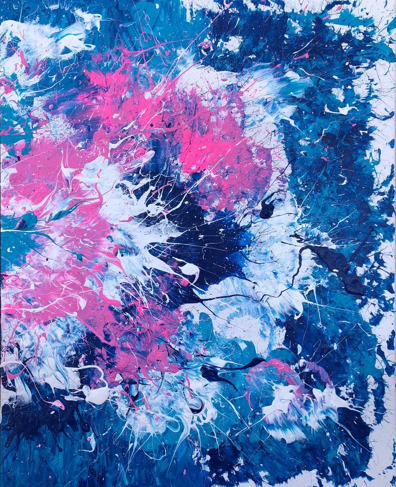 Cotton Candy 3 2018 by Adam Zafrian Pink and Blue Abstract