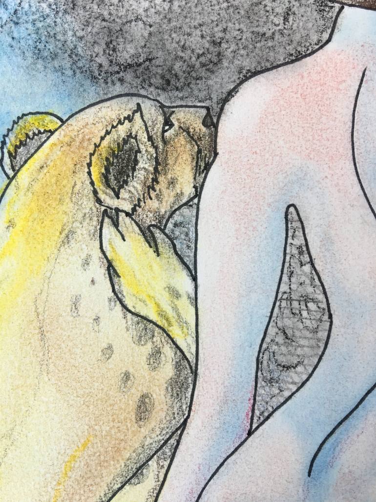 Original Figurative Nude Drawing by Jennifer Brown