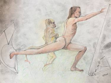 Print of Fine Art Nude Drawings by Jennifer Brown