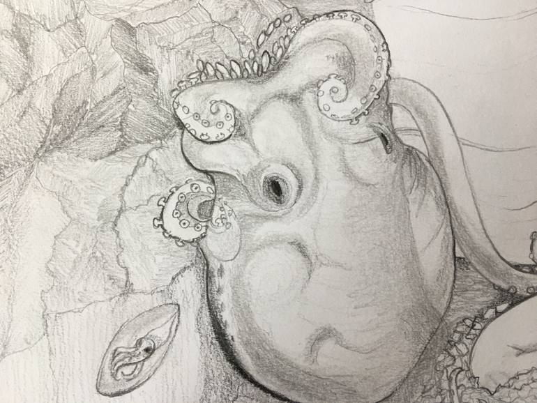 Original Conceptual Nude Drawing by Jennifer Brown