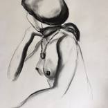 Nude Charcoal 65*50cm on Paper by Claire ADB