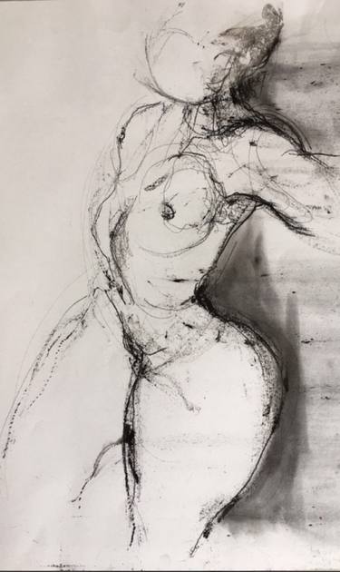 44*32cm, Nude Charcoal and ink thumb
