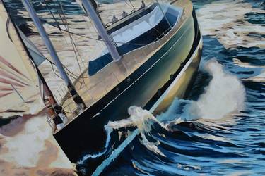 Original Realism Sailboat Paintings by SA Patton
