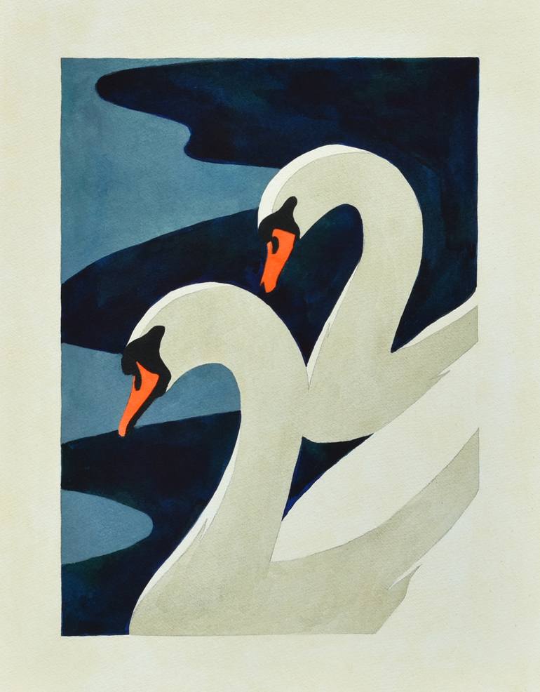 beautiful swan art