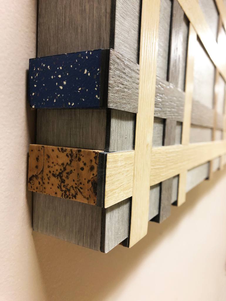 Original Abstract Architecture Mixed Media by Liliana Marquez