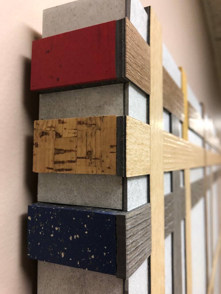 Original Abstract Architecture Mixed Media by Liliana Marquez