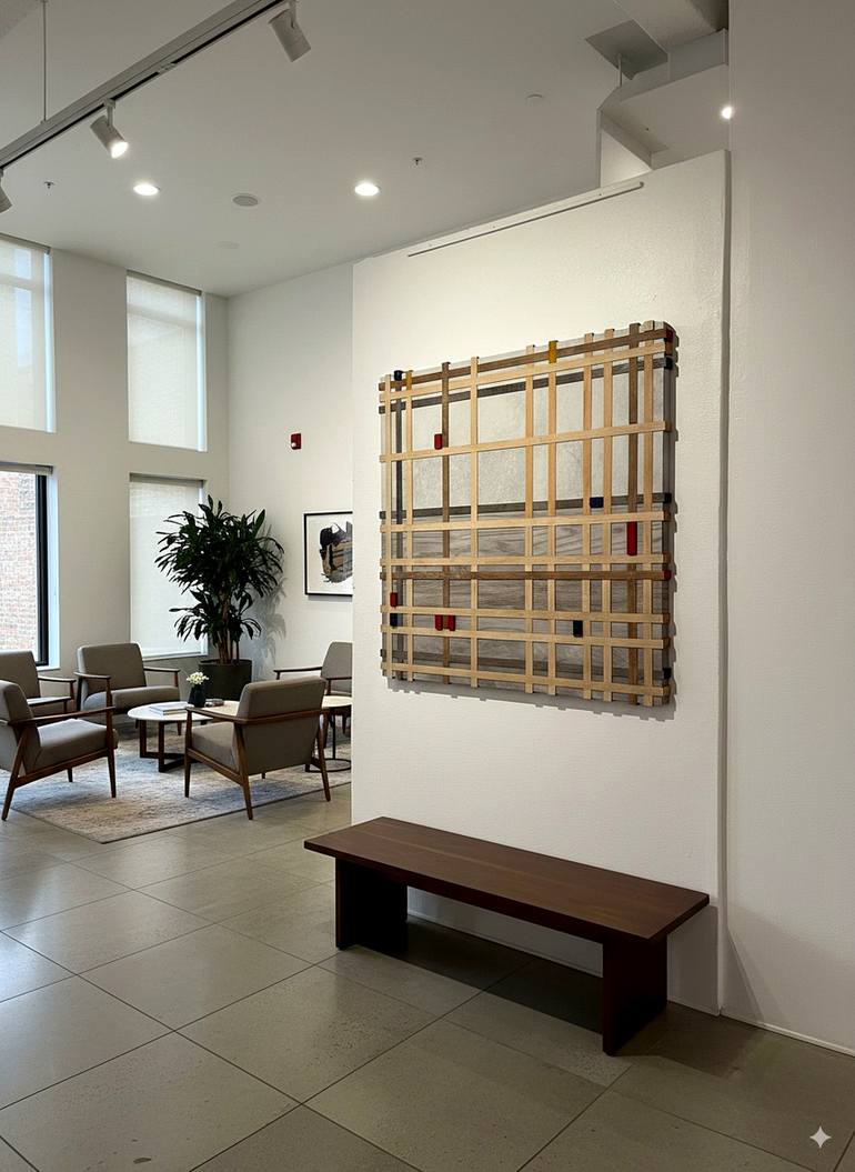 Original Abstract Architecture Mixed Media by Liliana Marquez