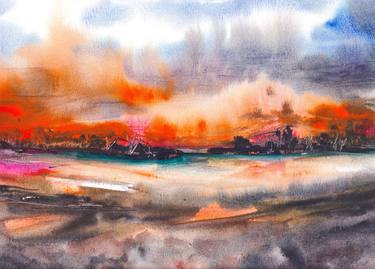 Original Abstract Landscape Paintings by Urva Patel