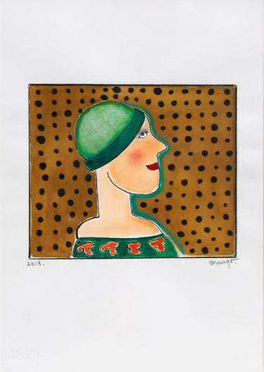 WOMAN IN GREEN HAT thumb