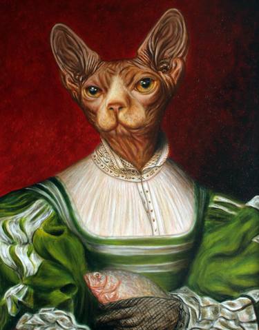 Original Surrealism Cats Paintings by JC Amorrortu