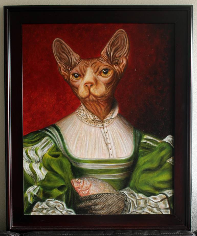 Original Cats Painting by JC Amorrortu