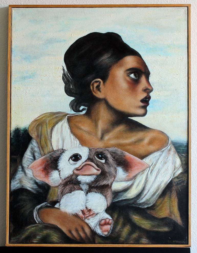 Original Surrealism Women Painting by JC Amorrortu