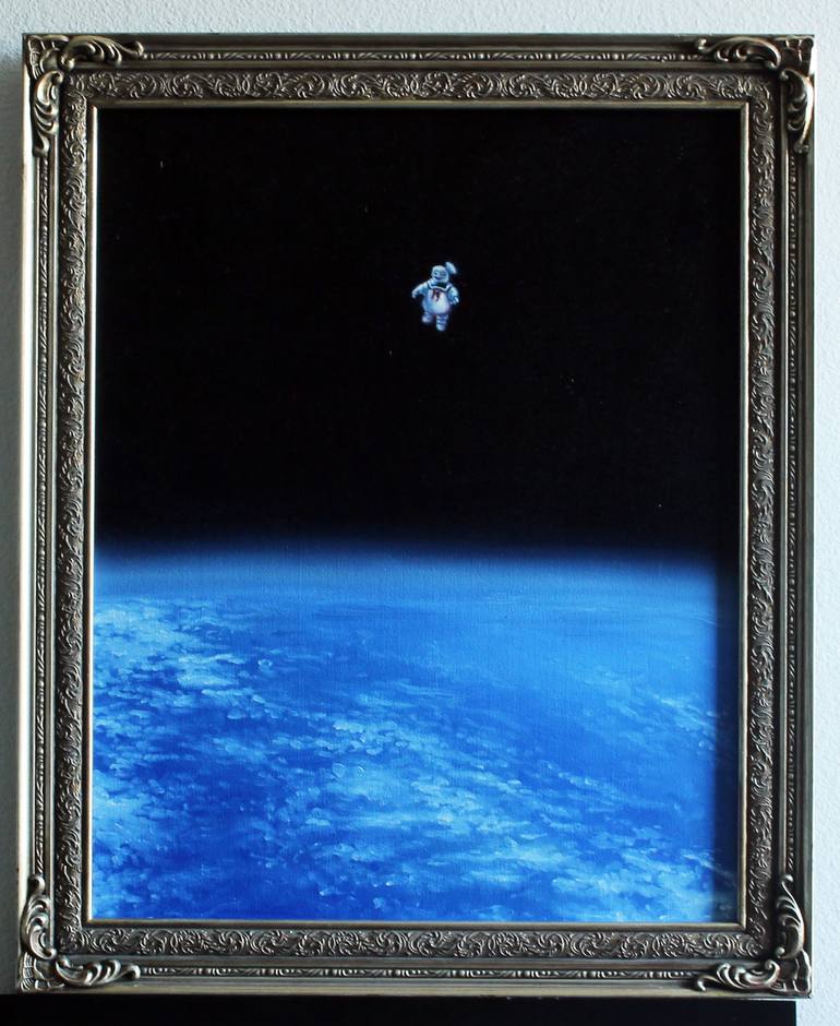 Original Surrealism Outer Space Painting by JC Amorrortu