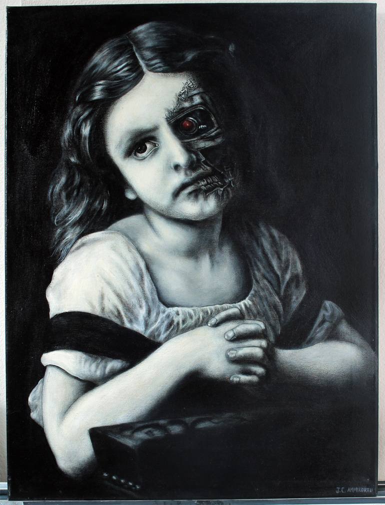 Original Folk People Painting by Jc Amorrortu