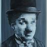 A portrait of Charlie Chaplin done in acrylics on 18" x 24" Canvas
