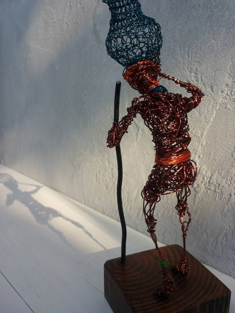 Wire sculpture, Metal sculpture, rustic decor, minimalist style, Wire art  Sculpture by kamelia sofronova