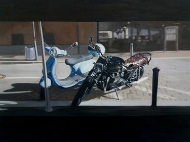 Print of Fine Art Motorcycle Paintings by Alo Valge