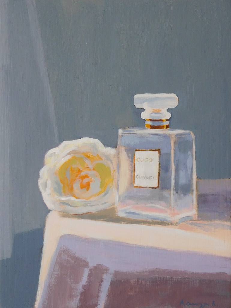 Coco Chanel Perfume Painting by Anne Carrozza Remick