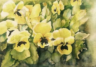 Beauty in the yellow, pansies thumb