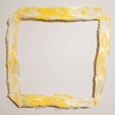 Saatchi Art Artist Alessandro Ravagnan; Collage, “Artificial Yellow Square Enso Membrane” #art