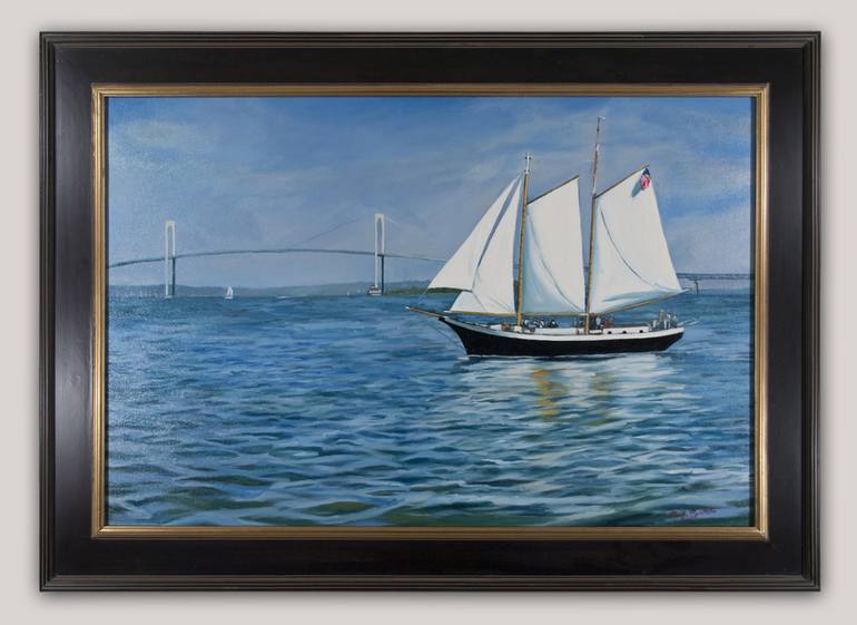 Original Sailboat Painting by Mark Maritato