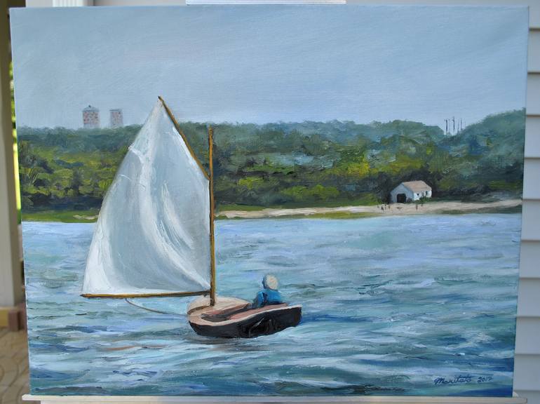 Original Realism Sailboat Painting by Mark Maritato