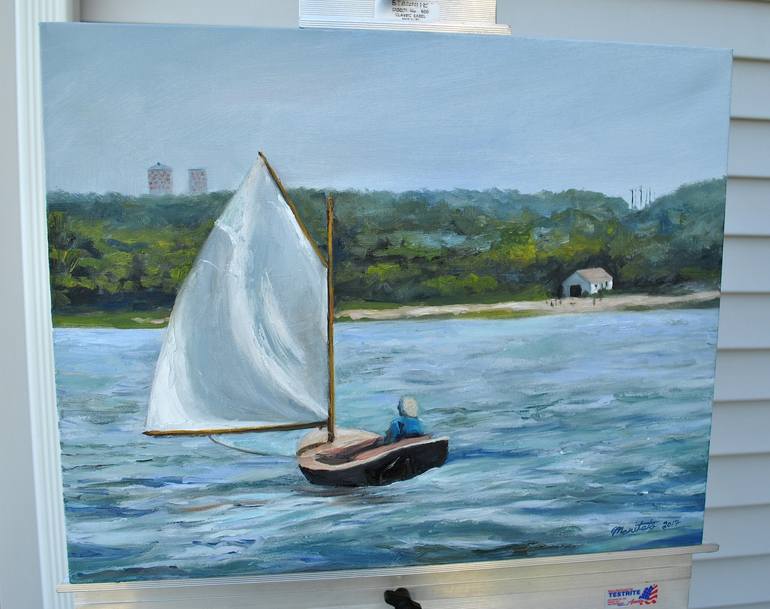 Original Realism Sailboat Painting by Mark Maritato