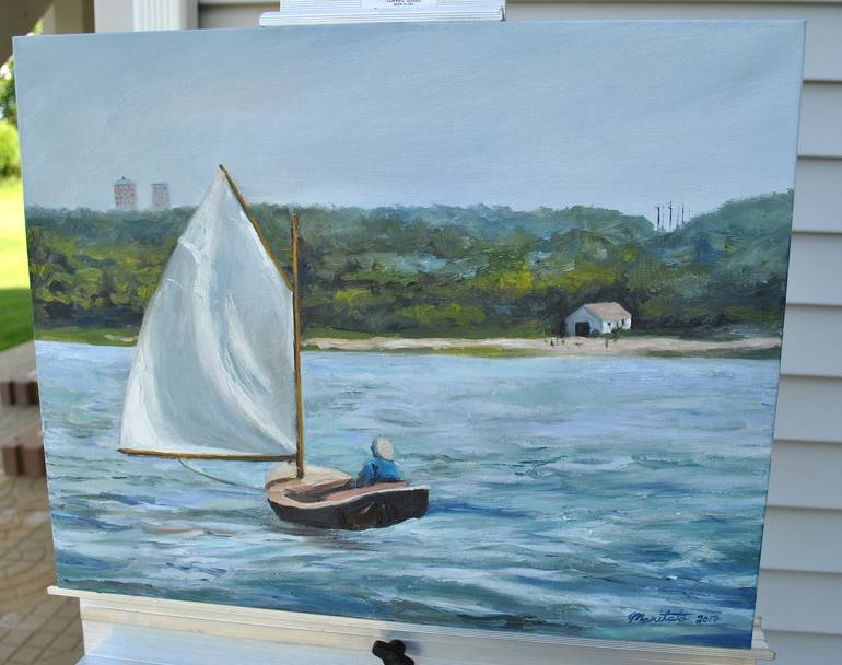 Original Realism Sailboat Painting by Mark Maritato