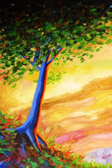 Original Impressionism Tree Paintings by Narek Hambardzumyan