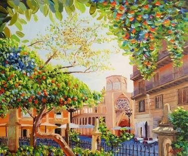Original Impressionism Garden Paintings by Narek Hambardzumyan