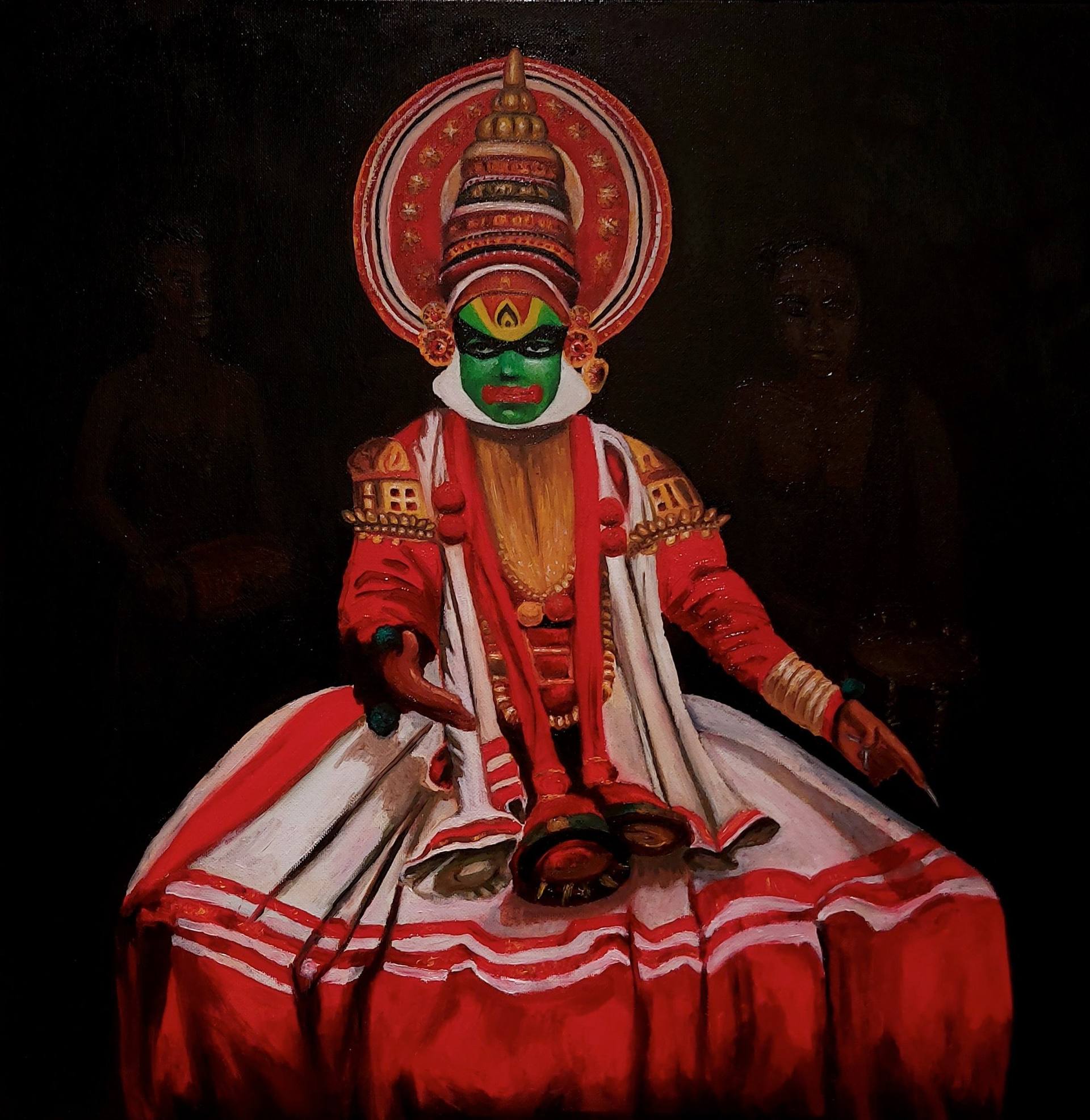 Kathakali - Kerala Traditional dance form Painting by Arjun Cheruparambil |  Saatchi Art