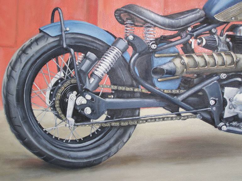 Original Realism Bike Painting by Ganna Lutsenko