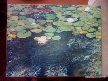 "Water lily" painting by Ganna Lutsenko thumb